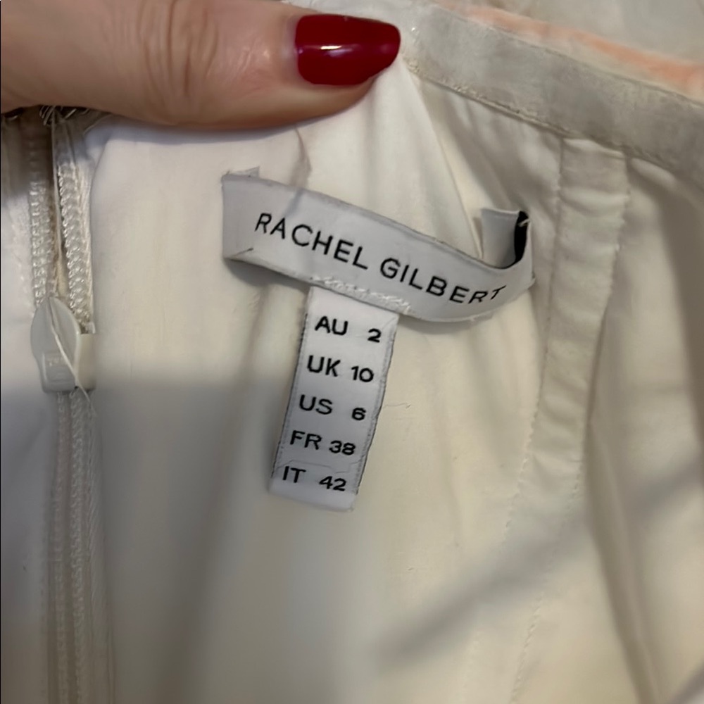 Rachel Gilbert White Feather Dress Size 6 - Picture 8 of 8